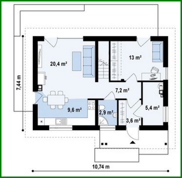 610. The project of a small cottage with an attic