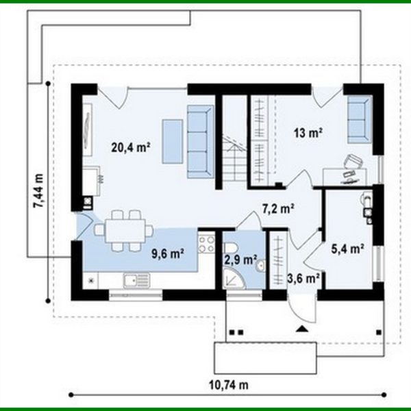 610. The project of a small cottage with an attic