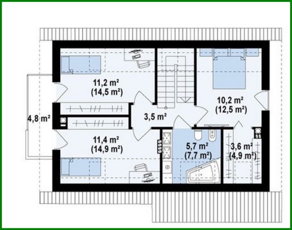 610. The project of a small cottage with an attic