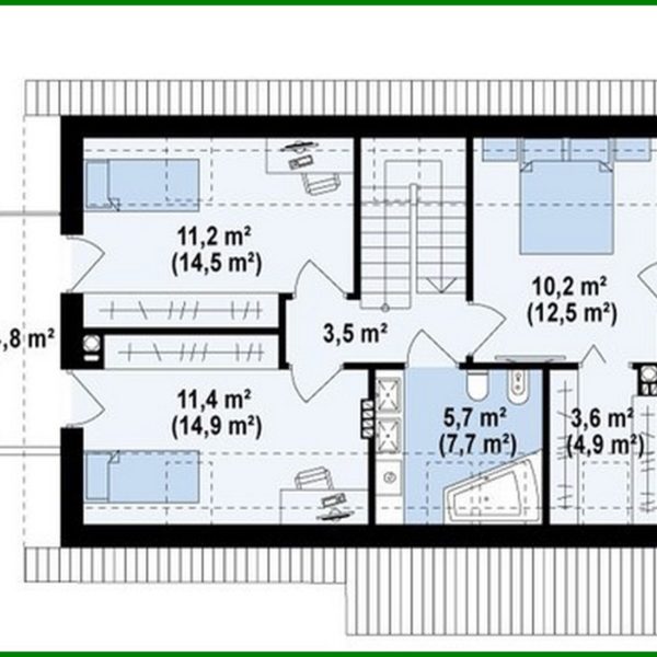 610. The project of a small cottage with an attic