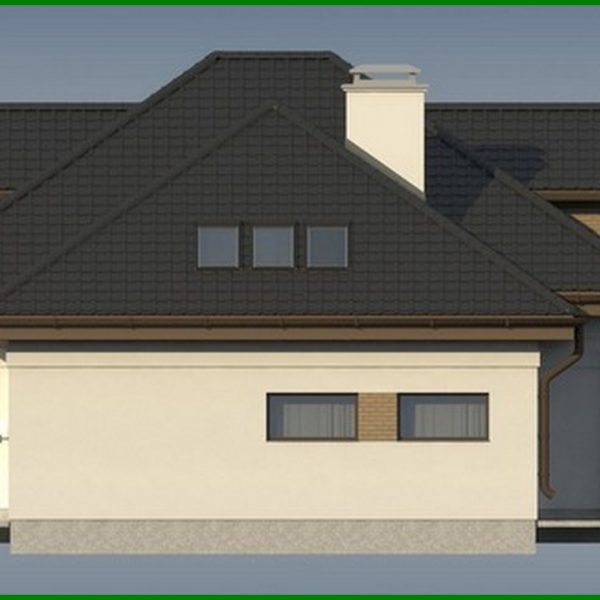 612. The project of the house in a traditional style with an office on the ground floor