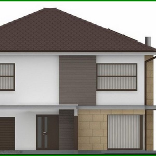 619. A project of a simple two-story house with a built-in garage