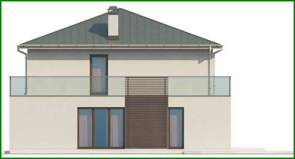 620. The project of a two-story house with large windows