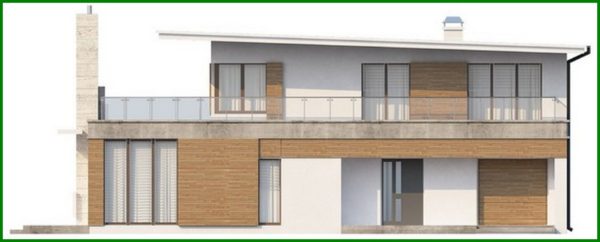 638. Project of a modern stylish cottage with a flat roof