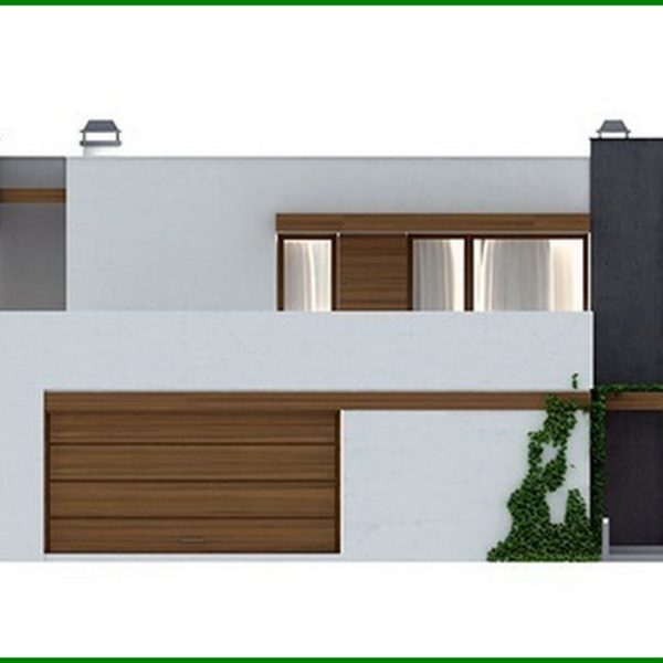 645. Project of a modern cottage with a terrace and a garage for 2 cars