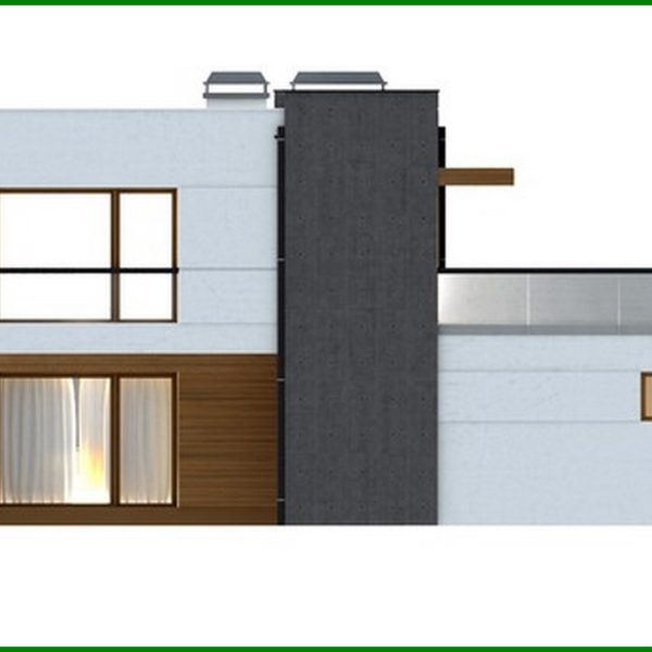 645. Project of a modern cottage with a terrace and a garage for 2 cars