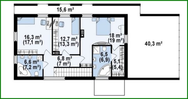 647. The project of a modern house with a simple layout