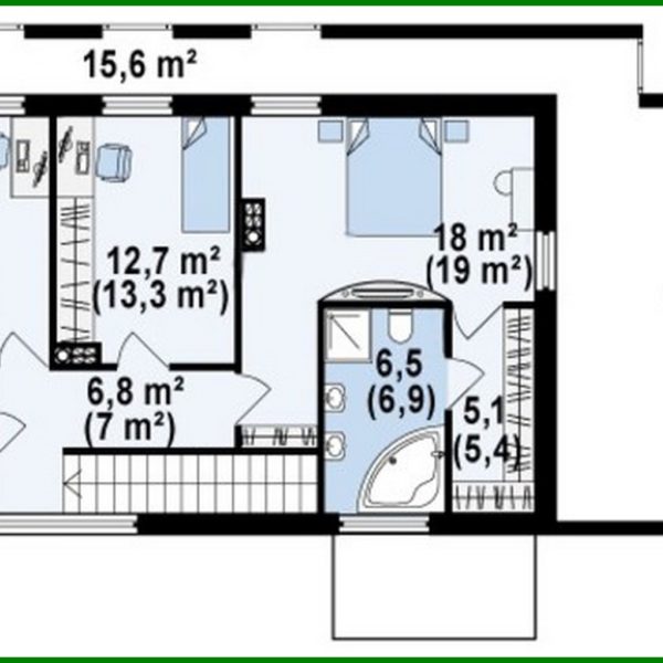 647. The project of a modern house with a simple layout