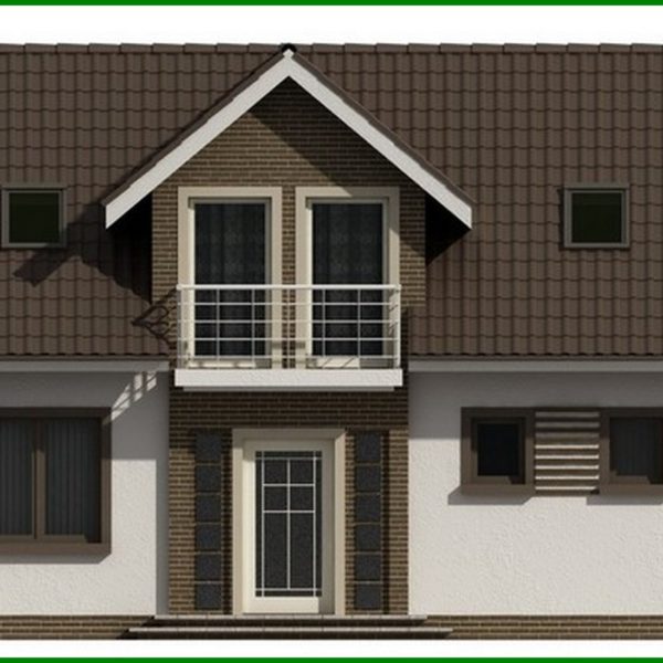 653. Simple house project with a balcony above the entrance