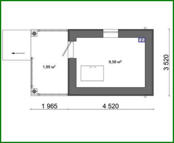 657. The project of a home workshop with a basement with a total area of 20 square meters. m