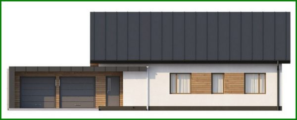 672. One-storey cottage project with a side garage
