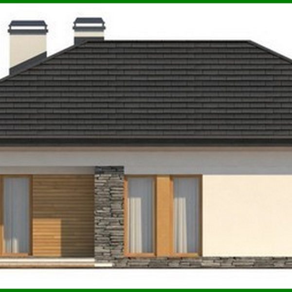 680. Project of a functional one-story cottage with a garage for 2 cars