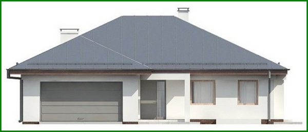 682. Single-storey house project with a large garage for two cars