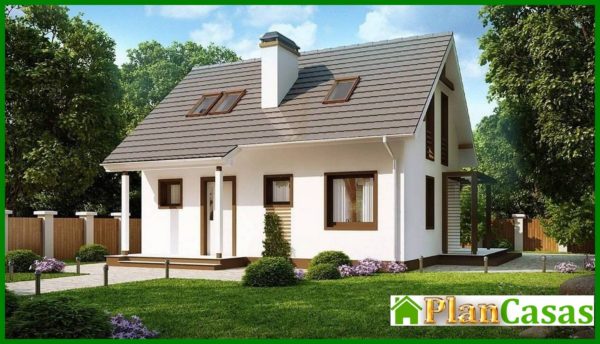 686. The project of a white cottage with an attic, made in the classical style