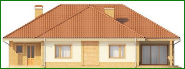 698. Single-storey cottage project with a garage for 2 cars