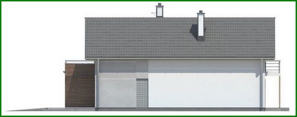 716. Project of a house with a garage for a narrow plot