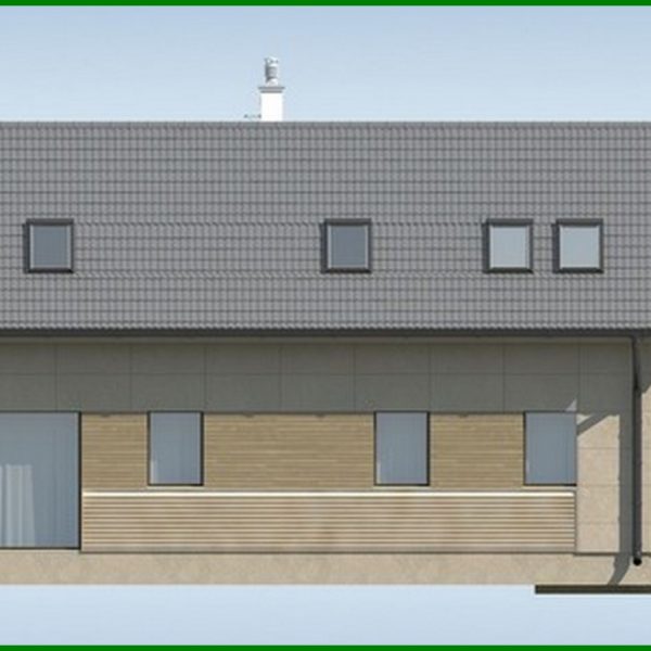 719. House project for a narrow plot, with a garage and a terrace above it