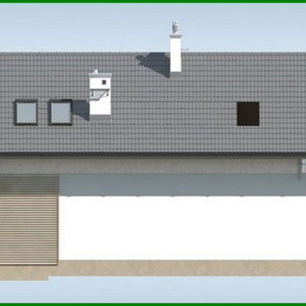 719. House project for a narrow plot, with a garage and a terrace above it
