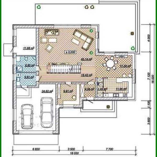 740. Project for the construction of a bright two-story mansion