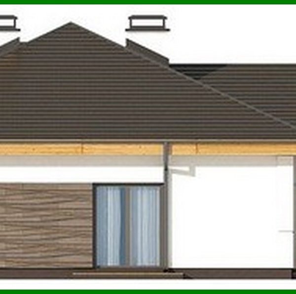 758. Project of a one-story house with a garage for two cars