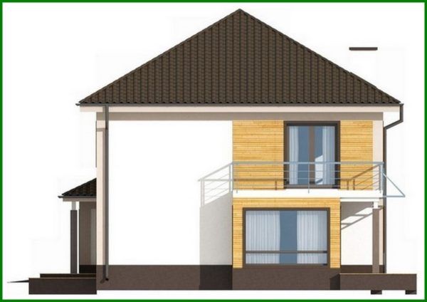 759. The project of a two-story cottage with a garage for two cars