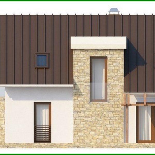 764. Project of a cottage with an attic, an office and a terrace above the garage
