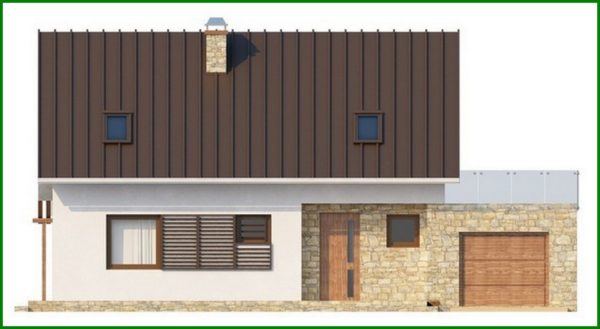 764. Project of a cottage with an attic, an office and a terrace above the garage