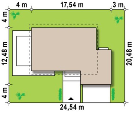 768. House project with an attic, a living room and a double garage