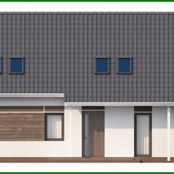 775. Cottage project with built-in garage, corner terrace and study