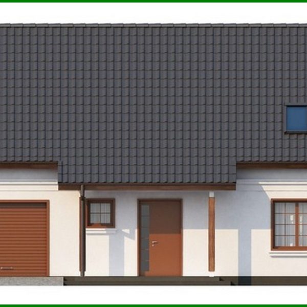 785. Cottage project with built-in garage, bay window and balcony