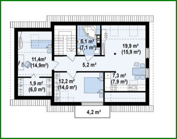 790. The project of a cottage with a garage, for two families