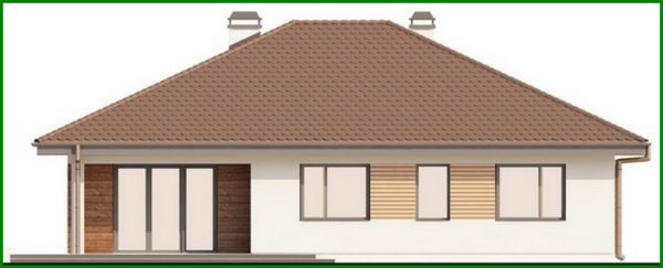 795. One-storey cottage project with a garage for two cars and a large utility room