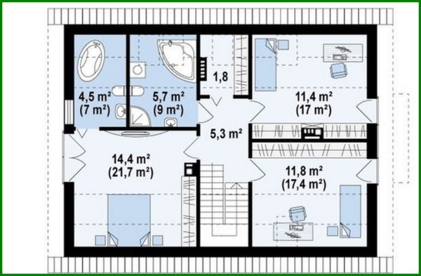 800. The project of an economical small cottage with an attic