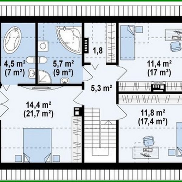 800. The project of an economical small cottage with an attic