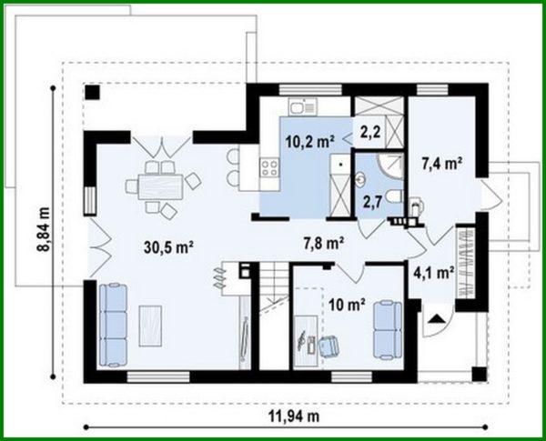 800. The project of an economical small cottage with an attic