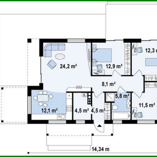 816. Project of a small modern one-story house