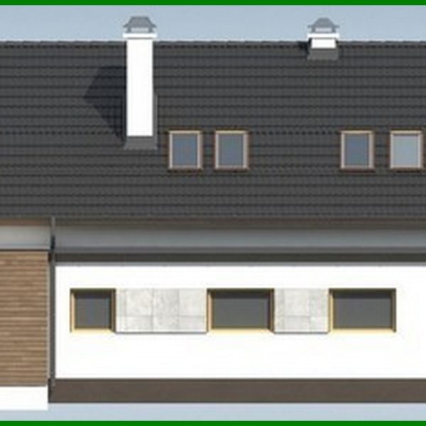 827. House project for a narrow plot with a terrace above the garage