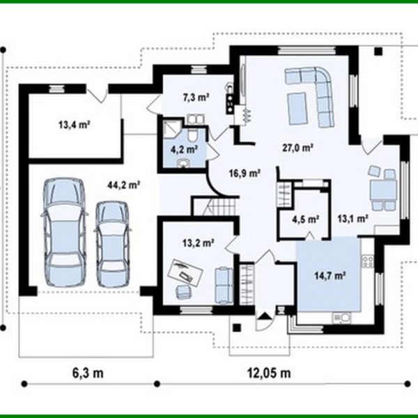 848. House project with an additional living room on the 2nd floor