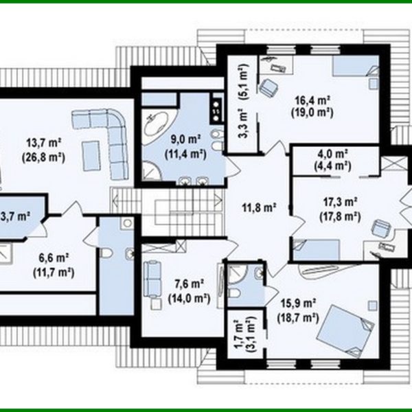 848. House project with an additional living room on the 2nd floor