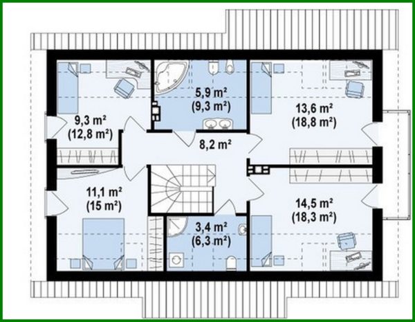 856. Project of a cottage with a garage