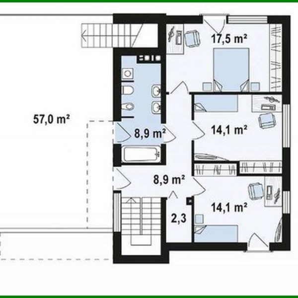 873. The project of a modern house of 180 square meters. m with an extension