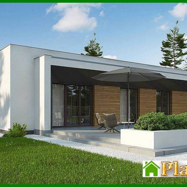 881. Project of a modern cottage with an area of 170 square meters. m with three bedrooms and bathrooms