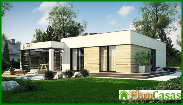 883. The project of a stylish house with an area of 102 square meters. m for a small family