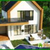 889. The project of a spacious cottage with an area of ​​173 square meters. m with two kitchens