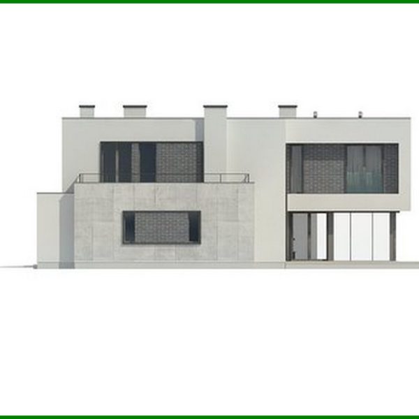 898. Plan of a modern mansion with an area of ​​283 square meters. m with an attached garage for two cars