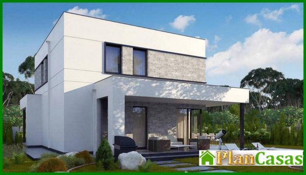 899. Project of a two-story cottage on 133 square meters. m with four bedrooms and three bathrooms