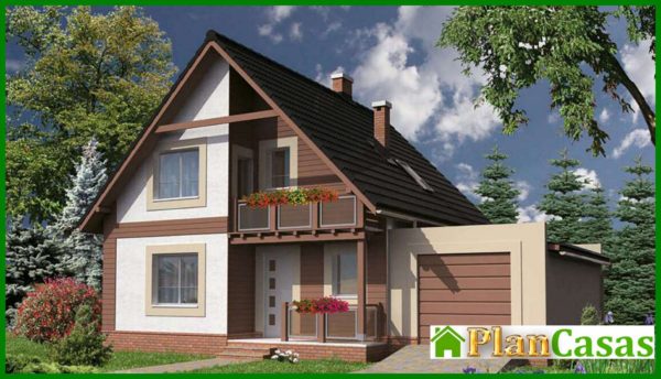 902. Two-storey house in chocolate tones