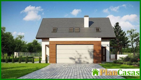 929. The project of a classic two-story cottage with a garage for two cars with an area of ​​more than 150 m²