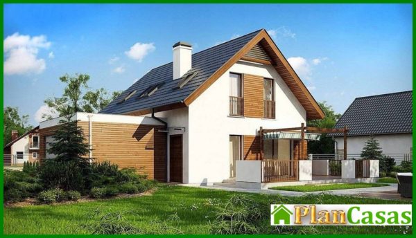 929. The project of a classic two-story cottage with a garage for two cars with an area of ​​more than 150 m²