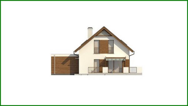 929. The project of a classic two-story cottage with a garage for two cars with an area of ​​more than 150 m²